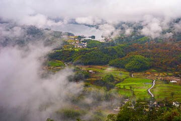 village in the valley of mountains