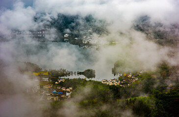 village in the valley of mountains