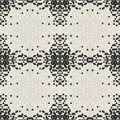 Modern simple geometric seamless pattern background with triangles shapes - black, white. Abstract and elegant fashion design texture for print or digital paper. Grid tile mosaic pattern.