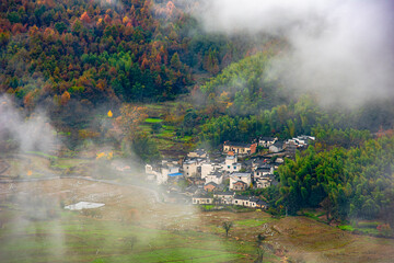 village in the valley of mountains