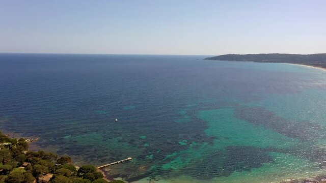 Ramatuelle, France sea view from the sky
