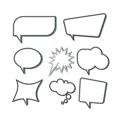 set of speech bubbles