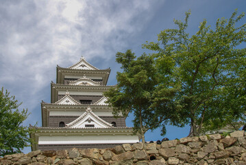 Japoński zamek na wzgórzu