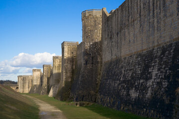 Fototapeta na wymiar Medieval ramparts of the city of Provins near Paris