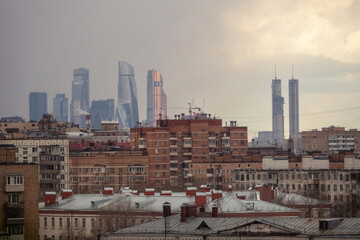 View of Moscow City from Trofimov Street