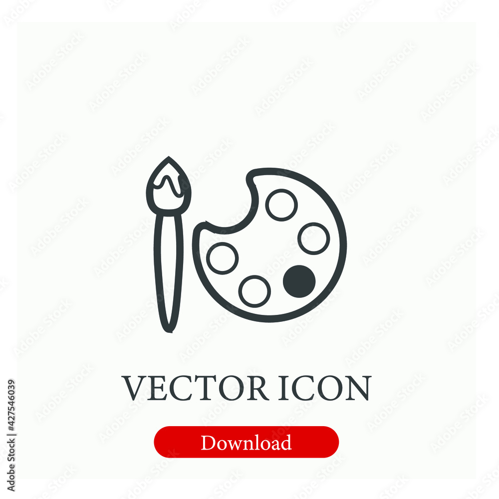 Aufkleber paint vector icon. editable stroke. linear style sign for use on web design and mobile apps, logo. s