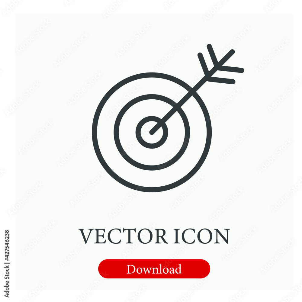 Poster archery vector icon. editable stroke. linear style sign for use on web design and mobile apps, logo.