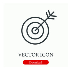 Archery vector icon.  Editable stroke. Linear style sign for use on web design and mobile apps, logo. Symbol illustration. Pixel vector graphics - Vector