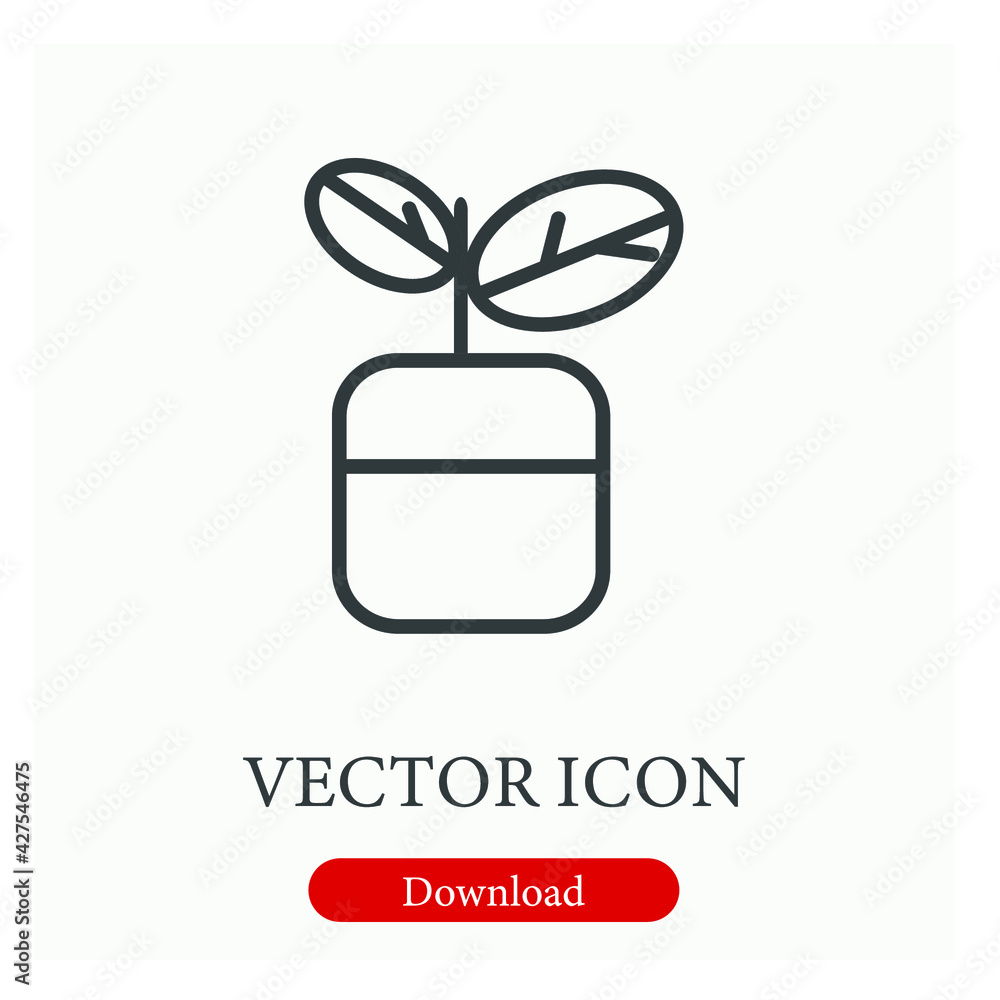 Poster plant vector icon. editable stroke. linear style sign for use on web design and mobile apps, logo. s
