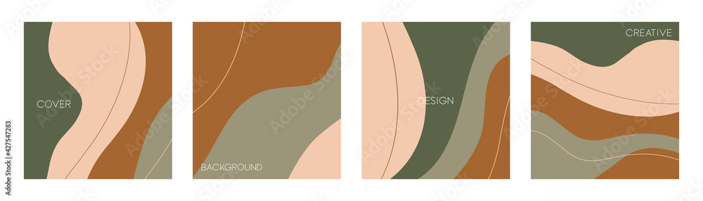 Poster set of trendy cover design template. modern creative background for copy space design and page layou