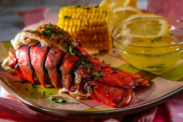 Italian Grilled Lobster Tail - obrazy, fototapety, plakaty
