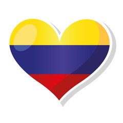 Flag of Colombia in heart shaped - Vector illustration