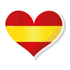 Flag of Spain in heart shaped - Vector illustration