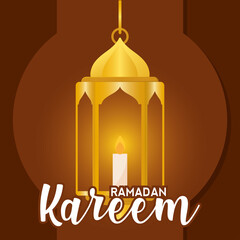 Ramadam Kareem poster. Muslim celebration - Vector illustration