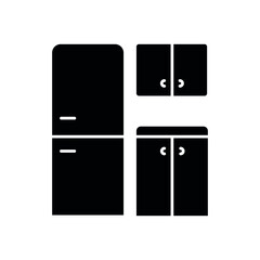 Kitchen furniture glyph icon. Home furnishings. Interior design. Thin line customizable illustration. Contour symbol. Vector isolated outline drawing. Editable stroke