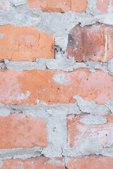 Old brown brick wall. Close-up. Horizontal view. grunge abstract Background. Texture. brick wall structure. Template design for web banners