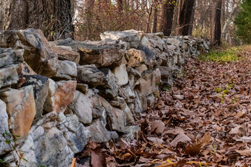 Fototapeta na wymiar Virginia Rock Wall in the Fall