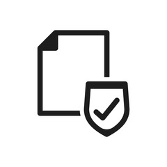 document protection icon and File with shield sign symbol