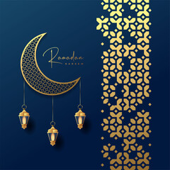ramadan kareem greeting card background vector illustration