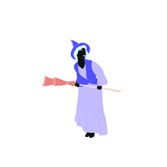 Witch holding broom