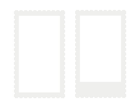 Blanko Briefmarken 2-er Set,
Vektor Illustration isoliert auf wei&szlig;em Hintergrund
