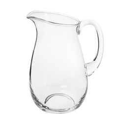 Empty pitcher for juice or milk on white background