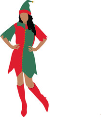 Christmas Elf Woman Illustration