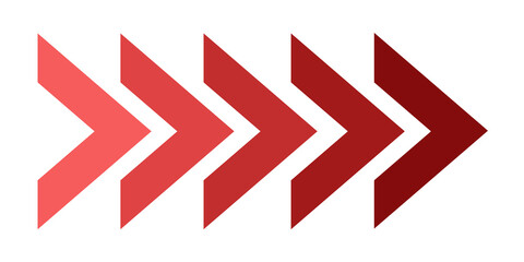 Arrows in a row. Red