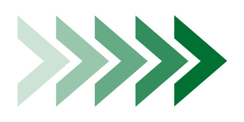 Arrows in a row. Dark green