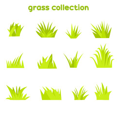set of green grass collection