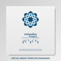 islamic design concept. abstract mandala with pattern ornament and lantern element. Ramadan Kareem or Eid Mubarak greeting. invitation Banner or Card Background Vector illustration.