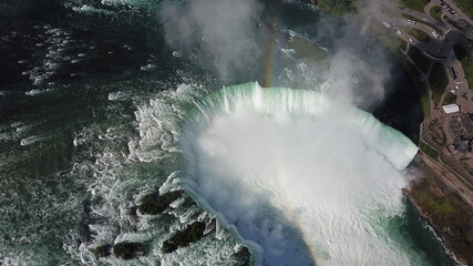 rainbow over niagara falls