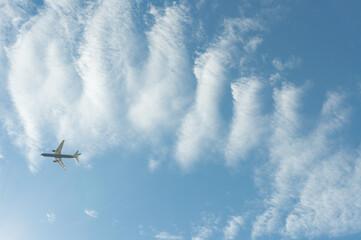 airplane in the clouds