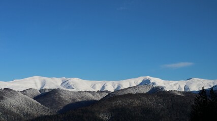 mountains in the snow