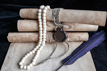 Medieval old scrolls.