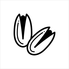 Pistachio Icon, Editable Seed Of Desert Plant Fruit Drupe
