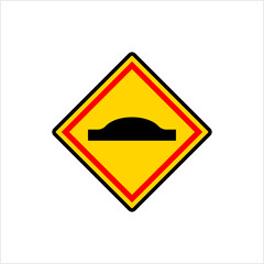 Speed Breaker Sign, Bump Ahead Warning Sign
