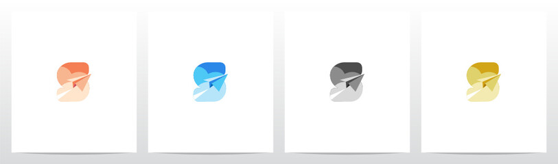 Paper Airplane On Letter Logo Design S