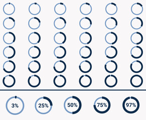 Infographic set of percentage loading circle