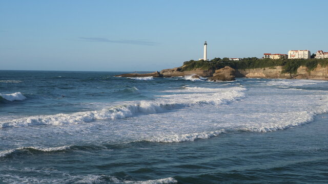 sea and sky and lighthouse - Biaritz France