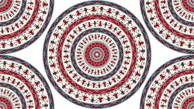 Traditional Romanian embroidery inspired background, endless rotating loop
