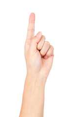 The gesture of number one