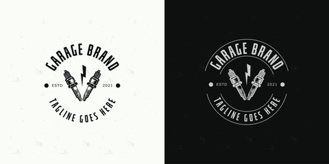 vintage retro garage logo design concept © MEGAWE