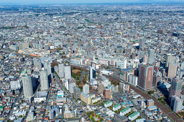 川口駅周辺・空撮