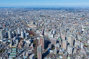Fototapeta premium 川口駅周辺・空撮