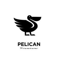 black pelican logo vector icon illustration isolated design