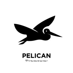 black pelican logo vector icon illustration isolated design
