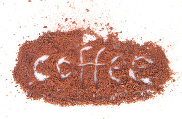 English on coffee powder