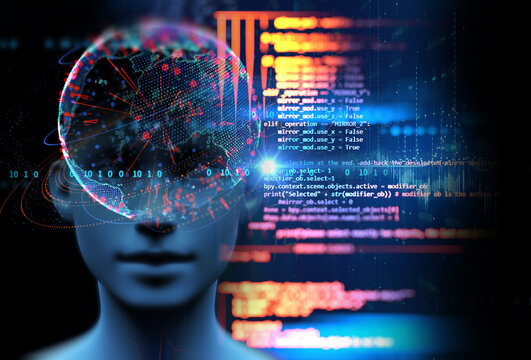 Programming code abstract technology background of software developer and  Computer script 3d illustration