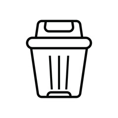 simple vector trash can on white background